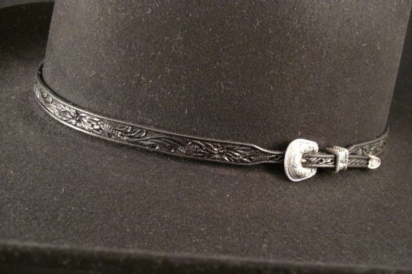 Black tooled hatband