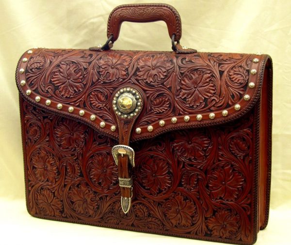 Briefcase w/ spotted flap