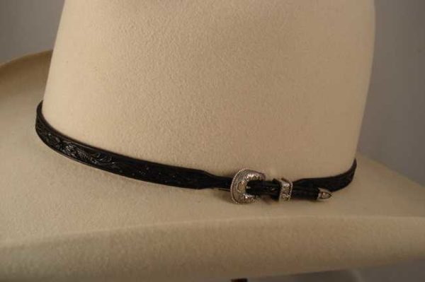 Black Tooled Hatband