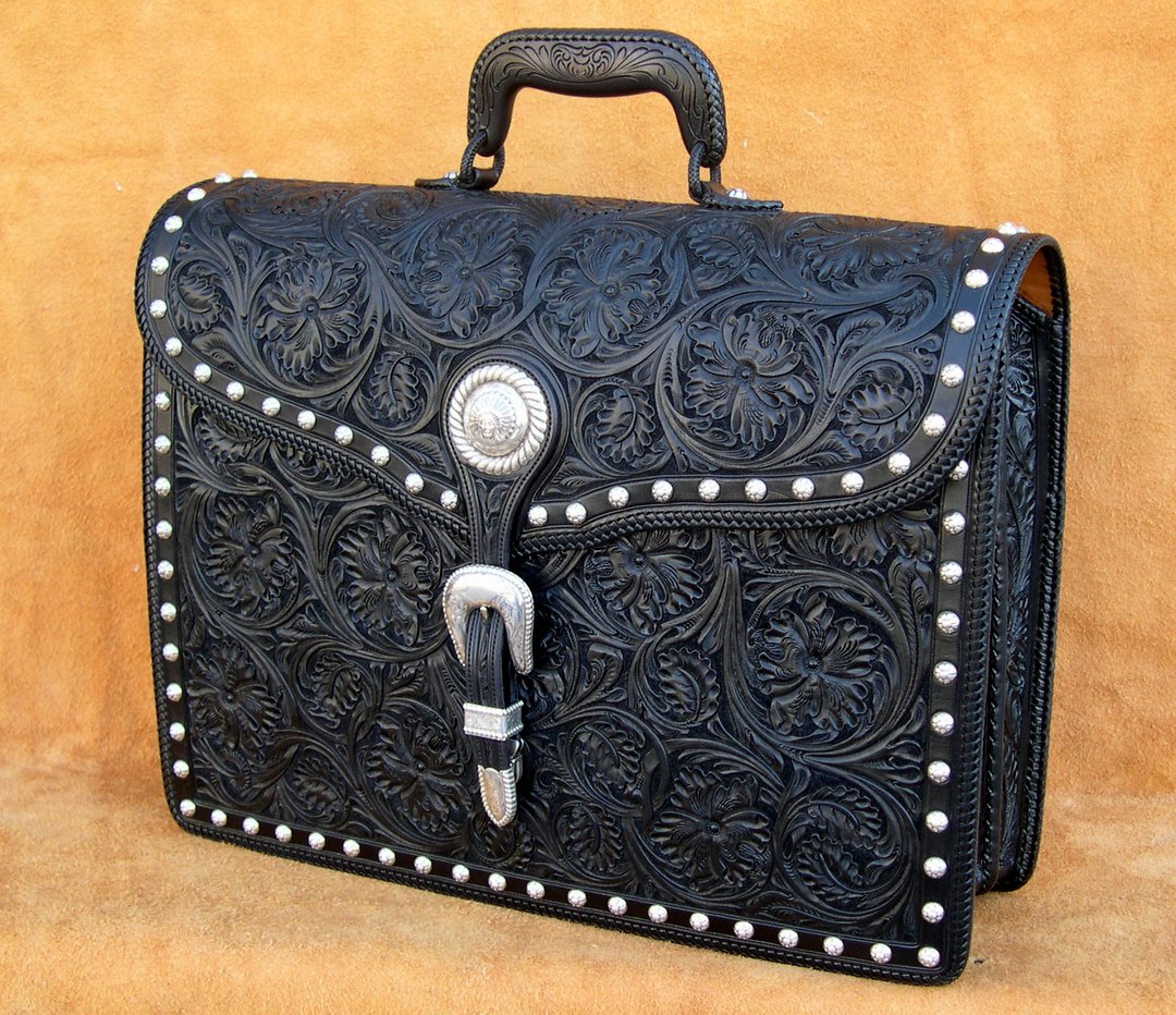Black Spotted Briefcase Seidel's Saddlery