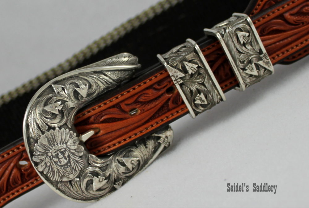 arrows leather belt