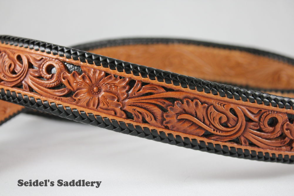 Yellowstone Rose belt filigree laced edge Seidel's Saddlery